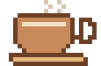 Pixel coffee cup
